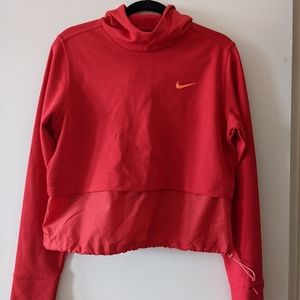 Nike red crop hoodie